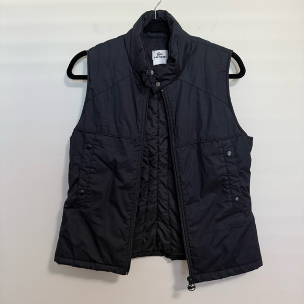 Lacoste Quilted Nylon Puffer Vest Black Womens 38